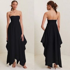A.L.C NWT Black Spaghetti Strap/Strapless Blanca Cotton Maxi Dress Size 0
